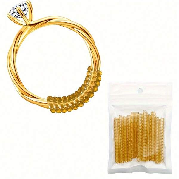 Silikonring Sizer Messgerät - Flexibler unsichtbarer Spiralenadapter für lose Ringe, batterielos Ring Adapter, transparenter Ring Sizer Adapterkit