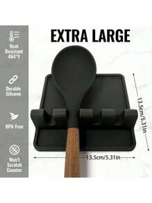 1PC Kitchen Silicone Utensil Rest With Drip Pad For Multiple Utensils, , Heat-Resistant Spoon Rest & Spoon Holder For Stove Top, Kitchen Utensil Holder For Ladles & Tongs