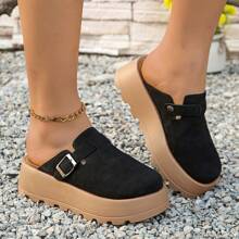 Women's Comfort Platform Slip-On Mules With Soft Padded Footbed, Closed Toe, Thick Sole, Spring/Summer 2025 New Arrival