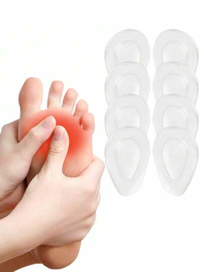 1-5 par återanvändbara mellanfotsskydd för kvinnor, passar för höga klackar, transparenta en storlek, lindrar fotsmärta