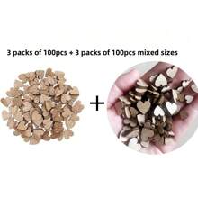 Pack Of 100 Wooden Hearts, 12 Mm Wooden Hearts, Wooden Hearts For Labeling, Wooden Hearts, Small Decoration, Wedding Decoration, Confetti Decoration For Birthday, DIY, Craft, Table,Christmas