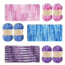 5 Bundles 5-Ply Ombre Acrylic Wool Blended Yarn, Suitable For Crochet And Knitting Sweaters, Scarves, Hats DIY Crafts, 50g*3, 120m*3/394 Yards*3 - Variegated Yarn - View 7