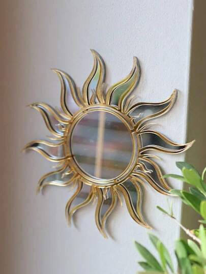 1Pc Gương Mặt Trời Vàng Trang Trí Tường – Nghệ Thuật Treo Tường Acrylic Sunburst, Gương Mặt Trời Thiên Thể Boho, Treo Tường Thẩm Mỹ Hiện Đại, Trang Trí Phòng Chiêm Tinh Huyền Bí, Trang Trí Nhà Gothic, Đồ Trang Trí Tường Pha Mặt Trời