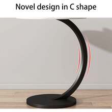 Mesa Auxiliar Portátil Para Café, Mesa Auxiliar Armable de Centro Redonda, Forma de "C" Ideal Para Espacios Pequeños, Diseño Moderno, Para Sala, Habitación, Oficina - Blanco - Ver 6