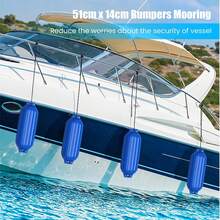 4 Pack Boat Bumpers Ribbed Inflatable Double Eye Marine Boat Bumpers For Docking - Blue - View 2