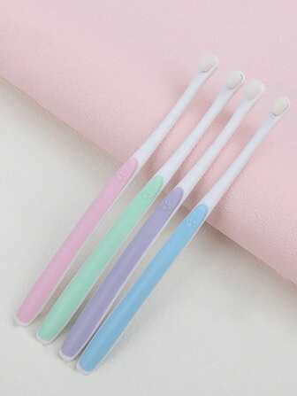 1pc Pet Toothbrush With Soft Bristles For Dental Care, Random Color, Suitable For Dogs & Cats