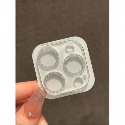 1 件闪光水钻 Apple 15ProMax 镜头膜集成兼容 11 12 13 14 15 16 Pro Plus Pro Max Mini 手机相机 13Pro 保护环框架盖钢化玻璃透明水钻镜头膜生日、家人、朋友礼物闪亮水晶、镜头保护膜、手机配件