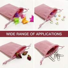 Velvet Jewelry Pouch With Drawstring - Small Pink Soft Storage Bag, Suitable For Wedding Favors, Party Gifts, Valentine's Day, Anniversary Gifts