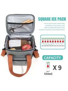 1pc Customizable Insulated Lunch Bag - Personalized Embroidered Name Lunch Bag, Large Capacity Thermal Cooler Bag, Adjustable Shoulder Strap, Washable Oxford Cloth, Suitable For Fantasy Themed Work, Camping, Picnic And Short Trips - Multicolor - View 2