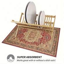 1 Tấm lót bếp mềm mại, thấm hút tốt, có lớp đế cao su chống trượt, nhanh khô, chống thấm nước dùng cho chén đĩa và máy pha cà phê, tấm lót cách nhiệt đa năng làm từ bùn tảo cát. - Nhiều màu - Xem 9