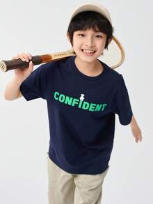 Balabala 兒童短袖快乾T恤，輕便 - 深藍 - 查看 3