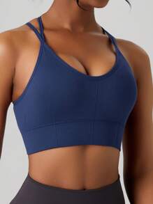Women's Fashion Backless Racerback Slim Spaghetti Strap Outdoor Sports Tank Top, Spring/Summer