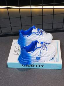 1 par de zapatos deportivos casuales de PU con degradado de color para niñas, aptos para uso diario, escuela, deportes, todas las estaciones - Multicolor - Ver 7