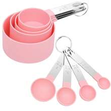 8pcs Measuring Cups & Spoons Set, Stackable Cups And Spoons, Nesting Measure Cups With Stainless Steel Handle, Kitchen Gadgets For Cooking & Baking