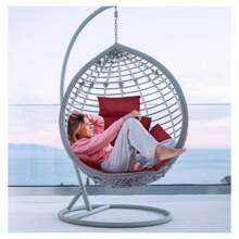 Chair Cushion Replacement, Soft Patio Thicken Hanging Basket Chair Cushions Indoor OutdoorChair Cushion With Headrest, WineRed X 3 PCS - Multicolor - View 1