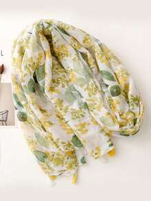 1-Piece Set Of New Sunscreen Scarf, Seasonal Popular Printed Scarf, Fashionable Beach Scarf, Luxurious Air-Conditioned Shawl For Women, 180cm * 85cm Headscarf Suitable For Travel And Daily Use, And A Headscarf - Multicolor - View 1