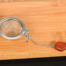 Infusor de té asimétrico de de ágata, infusor de té de acero inoxidable 304, infusor de té de malla de acero inoxidable de estilo asimétrico con cadena, para preparar té y sopa, de vuelta al colegio - Multicolor - Ver 4