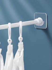 1/2/4PCS Clear Shower Curtain Rod Holder, Modern Abs Punch-Free Curtain Rod Rack, Transparent Bathroom Hardware Accessory, Easy Installation, No Drilling Required, Strong Load-Bearing Capacity, Suitable For Standard Curtain Rods, Compatible With Shower Curtains, Bathroom Curtains, Ideal For Home Bathrooms, Rental Apartments, Hotels, Rvs, And Small Spaces Bathroom Decor Fall Decor Bathroom Accessories Back To School
