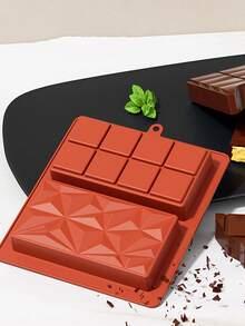 1 件 2 腔方形钻石形巧克力模具 - 不同图案立方体钻石硅胶软糖模具 - 方形钻石设计烘焙模具 - 2 腔不同图案方形钻石巧克力、糖果、蛋糕模具 - 冰格水晶环氧树脂模具 - 彩色 - 查看 8