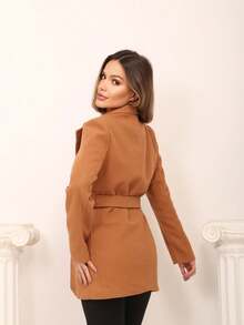 OVERALL PARKA COAT IN WOOL STYLISH COMFORTABLE SUPER WARM PREMIUM PIECE MODERN CASUAL TOP - Camel - Ver 3