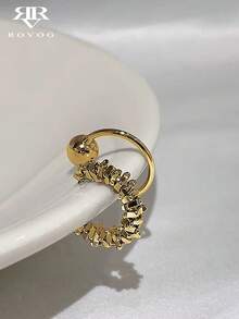 Khuyên tai kẹp bằng hợp kim kẽm lấy cảm hứng từ phong cách Y2K thanh lịch dành cho nữ - Không xỏ khuyên với thiết kế vàng mảnh độc đáo để đeo hàng ngày và dự tiệc (Cặp) - Vàng - Xem 2