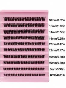 Rikuaild 120 件 D 卷睫毛 浓密交叉睫毛 自然外观 8-16 毫米 DIY 假睫毛 蓬松柔软睫毛延长 睫毛簇、睫毛簇、单根睫毛、睫毛、假睫毛 - D - 查看 3