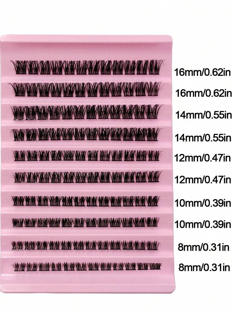 Sibeuna 120pcs D-Curl Fluffy Crossed False Eyelashes, Natural Look, 8-16mm, DIY Lashes, Soft & Fluffy, Lash Clusters, Individual Lashes - D - View 3
