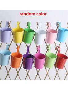 1/5/10pcs Metal Bucket Flower Pots - Pastoral Balcony Wall Hanging Planters With Handles, Garden Decoration Supplies, Ideal For Indoor And Outdoor Use. - Multicolor - View 17