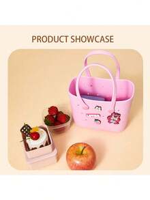 Miniso Lotso Hole-Design Bento Bag, Lightweight And Portable, Perfect For Commuting And Traveling (1 PC) - Pink - View 2