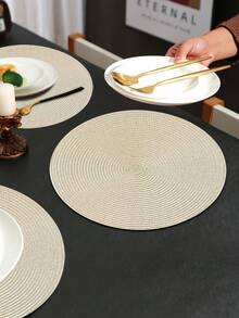 6 Pieces Of 15 Inch PP Woven Round Table Mats, Non Slip Insulated Washable Table Mats. Suitable For Home Dining Table Decoration, Parties, And Events,Household,Event & Party Supplies,Birthday,Ballon Christmas, Room Wall Decorations,Christmas Decorations,Ornaments, Gifts,Wreaths, Thanksgiving,Home Decor,Birthday Decarations,New Year Gifts,Valentine's Day Gifts - Multicolor - View 2