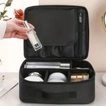 1 pieza Estuche de maquillaje profesional Estuche de belleza Mujer Maletín cosmético impermeable Organizador de maquillaje Caja de almacenamiento de viaje para manicura, Estuche de maquillaje de viaje, Organizador de estuche de maquillaje de gran capacidad Bolsa de maquillaje portátil de viaje con divisores ajustables para mujeres y niñas