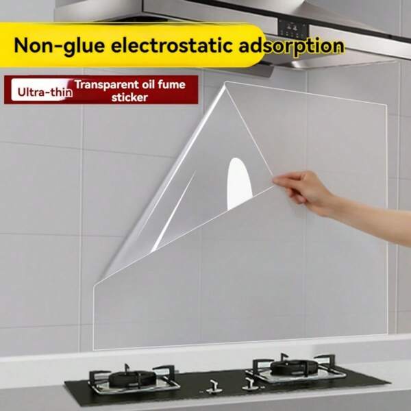 1 rouleau de film de protection murale en plastique statique, imperméable, anti-graisse, amovible, convient pour la cuisine, les carreaux, la maison, la décoration de dortoir, sans colle nécessaire, facile à nettoyer, sans alimentation électrique requise