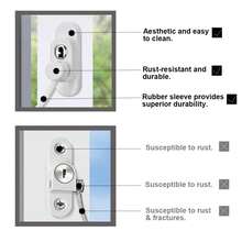 8PCS Window Restrictor Locks For UPVC Windows Window Locks With Screws And Keys, Security Locks For UPVC Windows - White - View 6
