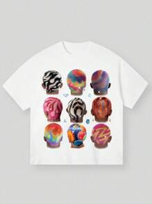 Y2k Fashionable Pattern Men's T-Shirts, Large Size T-Shirts, Cotton, Skin-Friendly And Comfortable, Suitable For Sports And Going Out, Suitable For Home, Can Be Used As Several Pieces Of Clothing, American Retro Street Style, Suitable For Summer, Gifts For People, Holiday Gifts