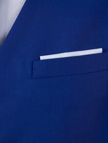 Men's Suit Vests Casual Formal Dress Vest For Men Business Wedding Party Slim Fit Waistcoat Vest With Real Pockets For Suits Tuxedo - 寶藍色 - 查看 6