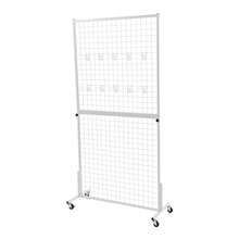 GDRASUYA10 Gridwall Panel Display Stand, Heavy Movable Wire Grid Display Rack, Floorstanding Retail Display Rack, Detachable White Grid Wall Panel Display Racks With Hooks For Craft Shows, Retail, Home[Best Gift For Family&Friends] - White - View 3