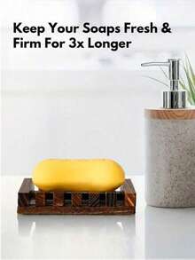 1-2pcs Bamboo Wood Soap Dish Rack With Drainage Holes Design Home Bathroom Decor Summer - One Size - View 10