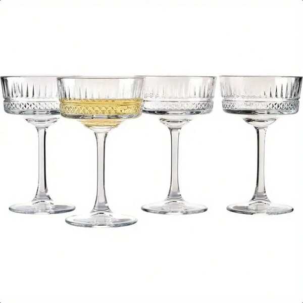 4-teiliges Set - Exklusive Champagner Cocktail Martini Weingläser - Langstieliges Glas - 260ml - Toll für Partys, Einweihungsfeiern, Hochzeiten, Jahrestage