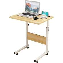 Escritorio Armable Móvil, Escritorio Forma en "C"  Para Laptop o PC, Mesa de Servicio Para Lectura, Trabajo, Ocio, Estudio, Fácil de Armar y Guardar, Para Espacios Pequeños en Casa u Oficina, Soporte de Hasta 40kg - Al Azar - Ver 3