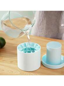 3D Silicone Portable Ice Mold, Easy Release Silicone Ice Cube Mold, Holds Up To 60 Ice Cubes For Making Ice Creams Yogurt Candy, Ice Cube, Easy Release, Multi-Cell Plastic Ice Cube Tray, Simple Bucket Shaped Design Ice Making Mold, With Lid