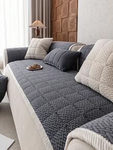 1件现代简约风格纯色沙发垫亲肤布艺加厚沙发套四季通用防滑防宠物防脏沙发罩适用于客厅卧室房间装饰高级感居家沙发套沙发罩客厅装饰