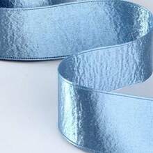 2 号双面闪光银丝带，手工 DIY 头饰，花卉礼品包装，丝带边缘压边