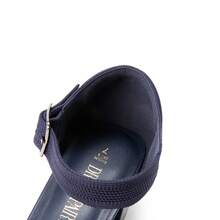 Women's Square Toe Chunky Heels Pumps Ankle Strap Comfortable Knitted Closed Toe Fashionable Elegant Holiday Work Dress Shoes - Màu xanh lam - Xem 4