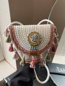 Túi đeo vai dệt mới, Túi đeo chéo điện thoại đi biển - Nhiều màu - Xem 11