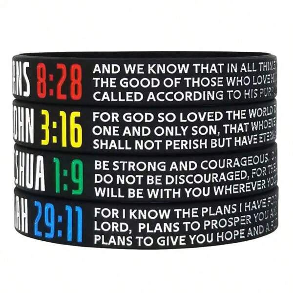 1/2/4 Pieces Of Classic Bible Verse Bracelets For Men, Jewelry Gifts For Family And Friends, Gifts For Boyfriend/Girlfriend