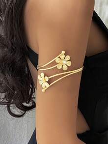 1pc Multi Pattern Optional Women's Armband, Butterfly, Flower, Snake Shaped, Hollow Opening Armband, Suitable For Daily Wear And Vacation Wear