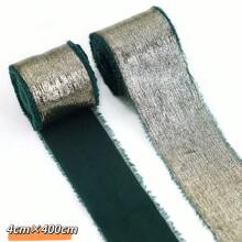 Cinta de gasa color dorado champán, cinta de seda dorada brillante con borde deshilachado para ramos de novia, envolver regalos, decoración de boda DIY, manualidades, Navidad, Día de San Valentín