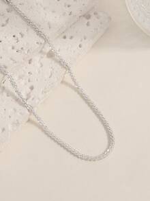 1 chiếc Lắc chân bạc sáng bóng một lớp, thời trang tối giản, đa năng, gợi cảm cho tiệc tùng, bãi biển, ngày lễ, trang phục thường ngày, quà tặng - Bạc - Xem 5