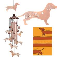 Dachshund Dog Wind Chimes For Outside Decor Dog Gifts Housewarming, Birthday, Memorial,Thanksgiving Dog Gifts For Women/Men,Wind Chime Garden Decor Outdoor,Festival Gifts,Front Yard Garden Decor