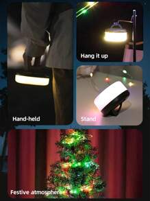 Luces de cadena solares/recargables para acampada de 8M/10M, luces de hadas de exterior con diferentes modos de iluminación, luces de decoración portátiles y retráctiles con USB, aptas para acampada, jardín, decoración de fiesta (luz de color y cálida)